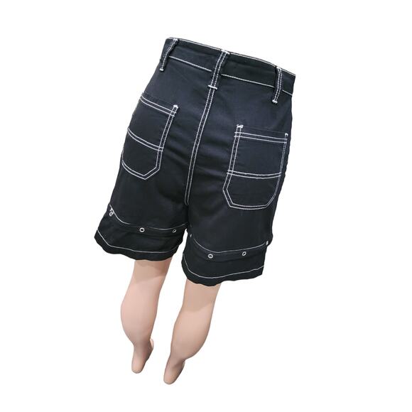 Hot Topic Grommet Carpenter Shorts Size 28 Women’s Black Punk Goth Streetwear - Picture 7 of 10